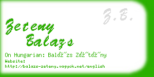 zeteny balazs business card